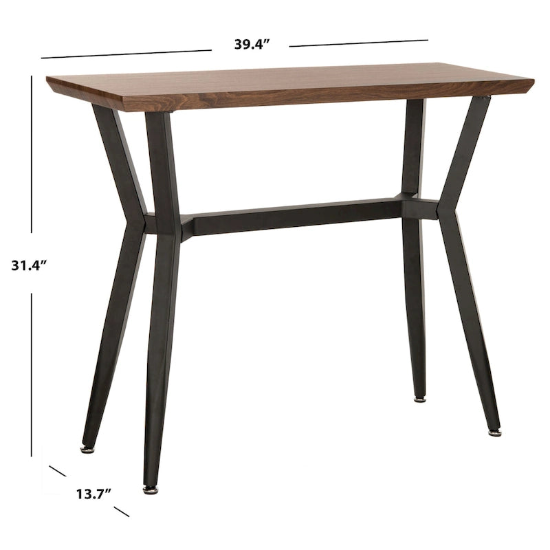Consolle con ripiano in legno marrone/nero, stile metà secolo, 1 persona