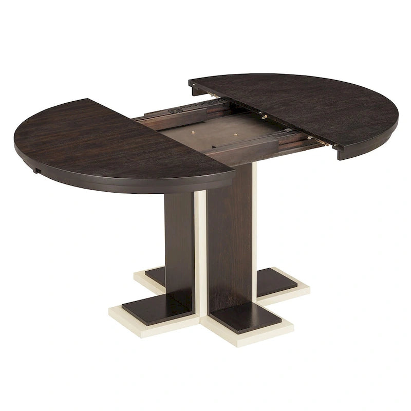 Tavolo da pranzo ovale vintage allungabile, in legno massello per 6 persone in cucina