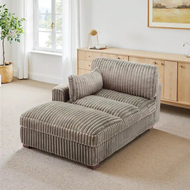 Chaise longue imbottita in peluche