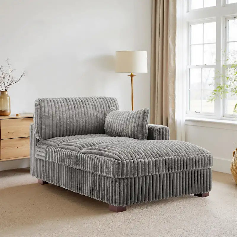 Chaise longue imbottita in peluche