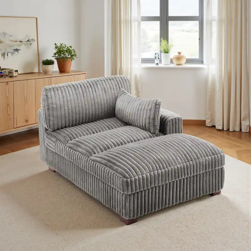 Chaise longue imbottita in peluche