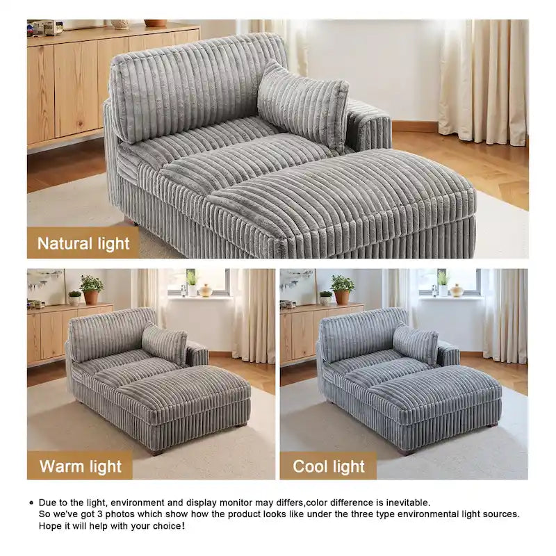 Chaise longue imbottita in peluche