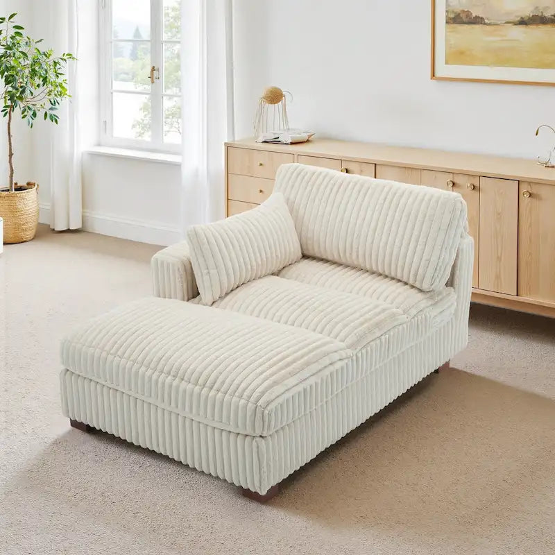 Chaise longue imbottita in peluche