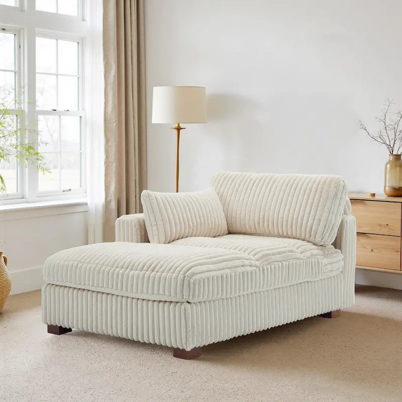 Chaise longue imbottita in peluche