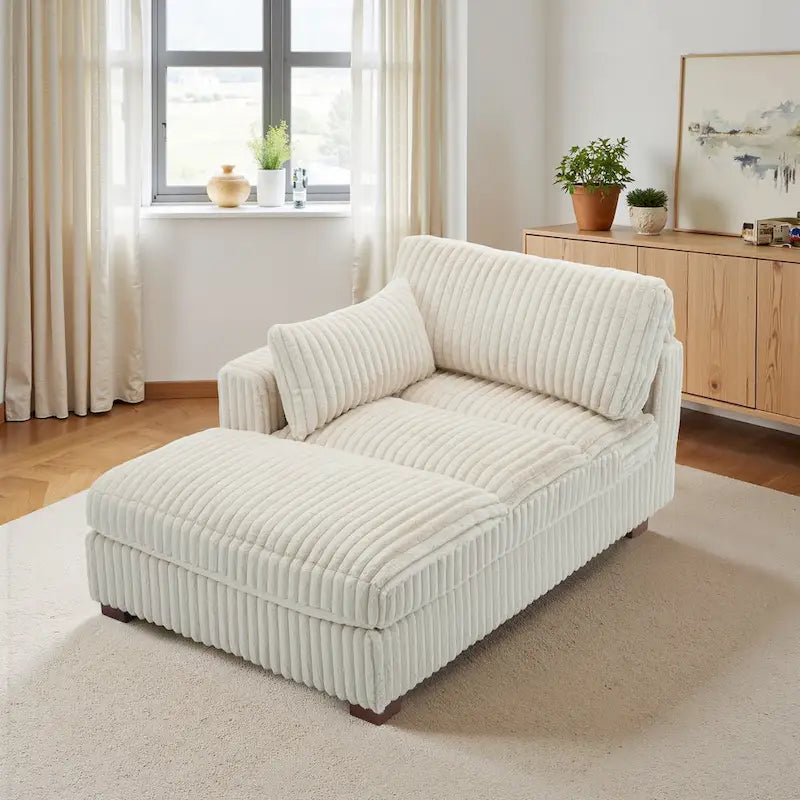 Chaise longue imbottita in peluche