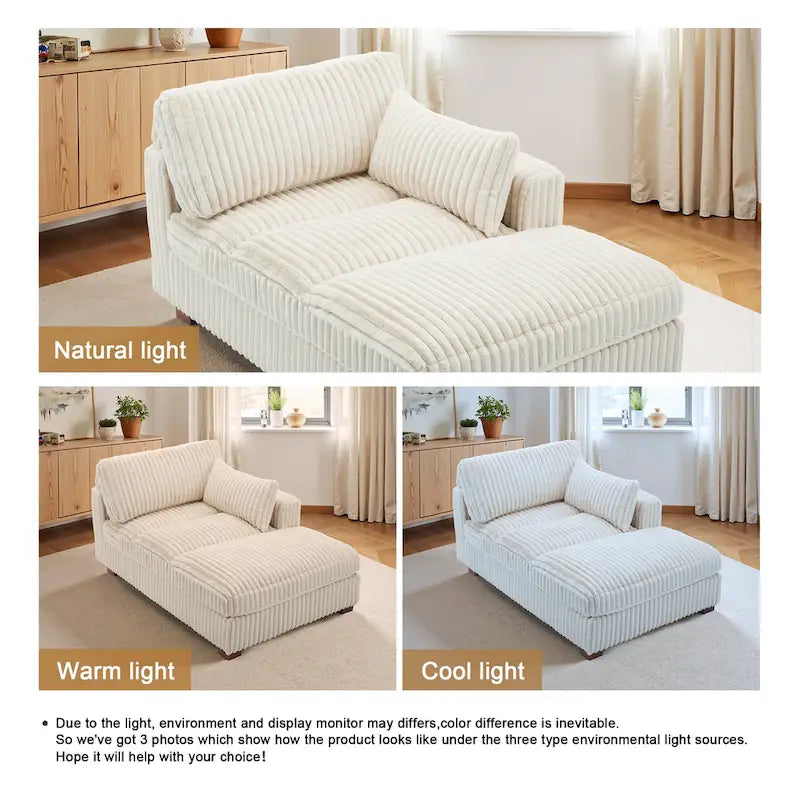Chaise longue imbottita in peluche