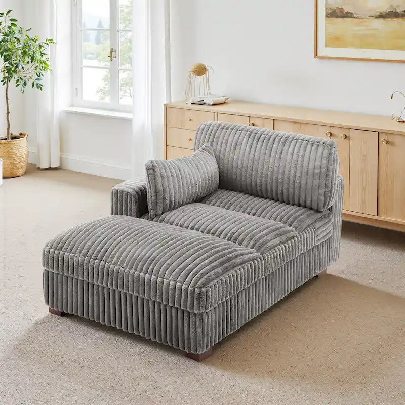 Chaise longue imbottita in peluche