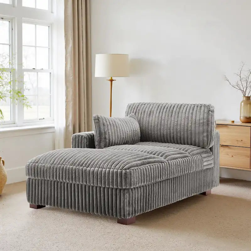 Chaise longue imbottita in peluche