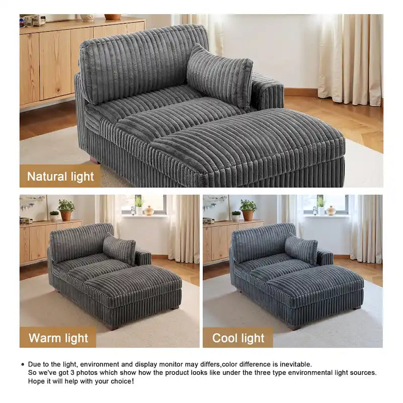 Chaise longue imbottita in peluche