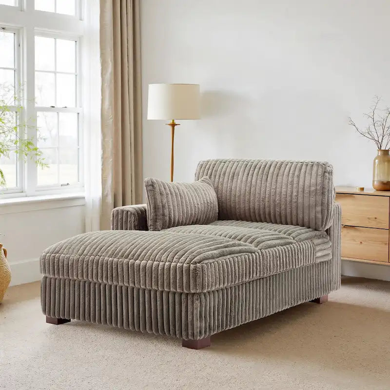 Chaise longue imbottita in peluche