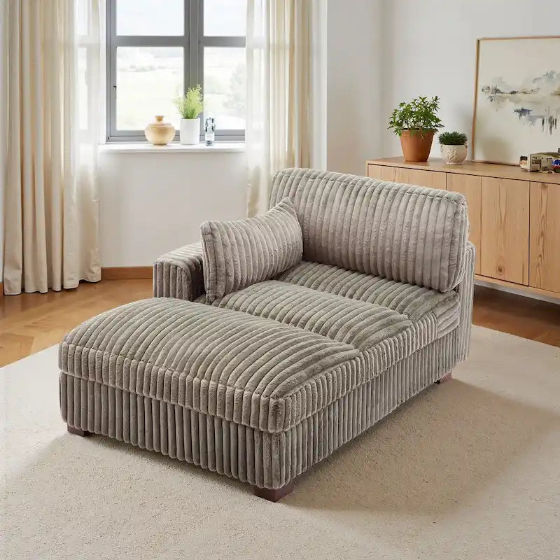 Chaise longue imbottita in peluche