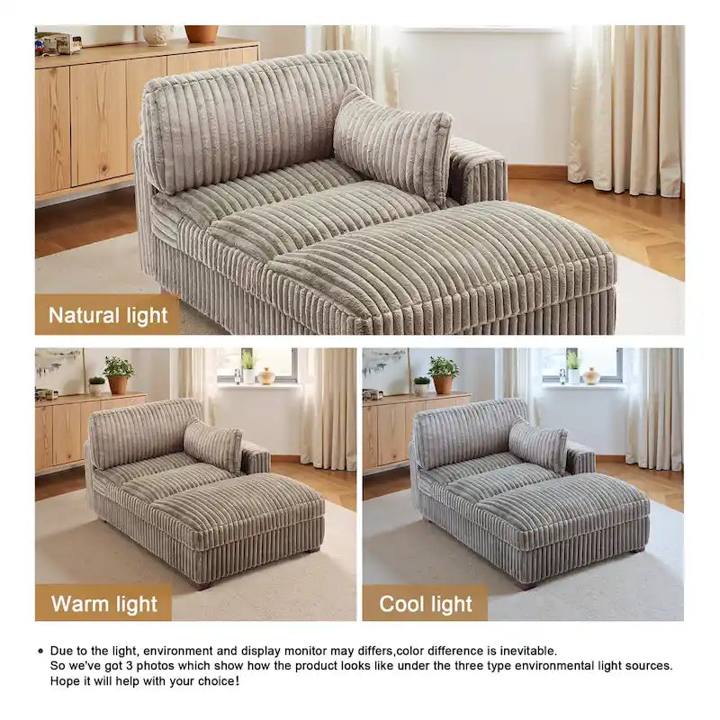 Chaise longue imbottita in peluche