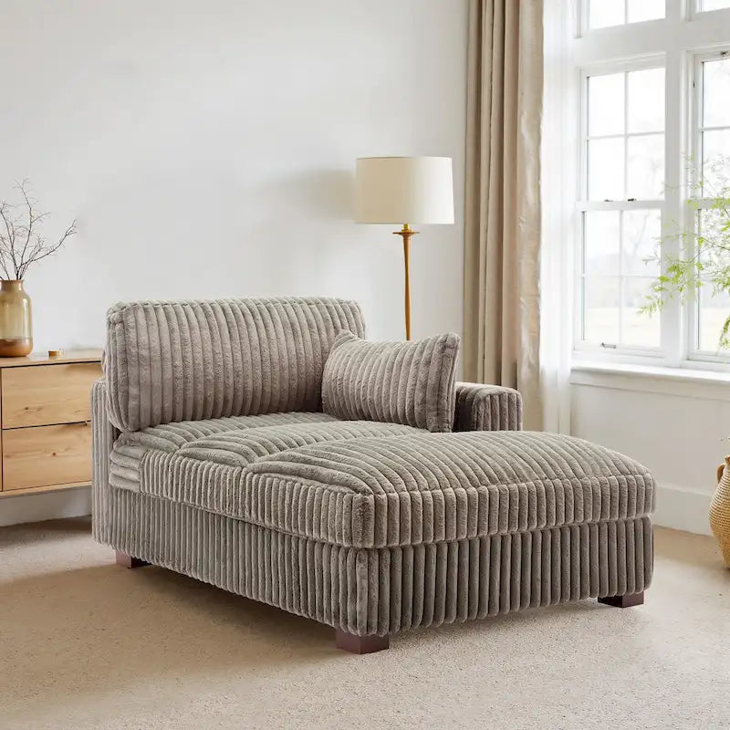 Chaise longue imbottita in peluche