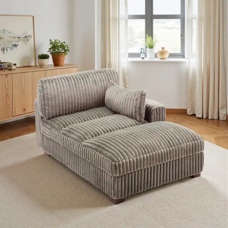 Chaise longue imbottita in peluche
