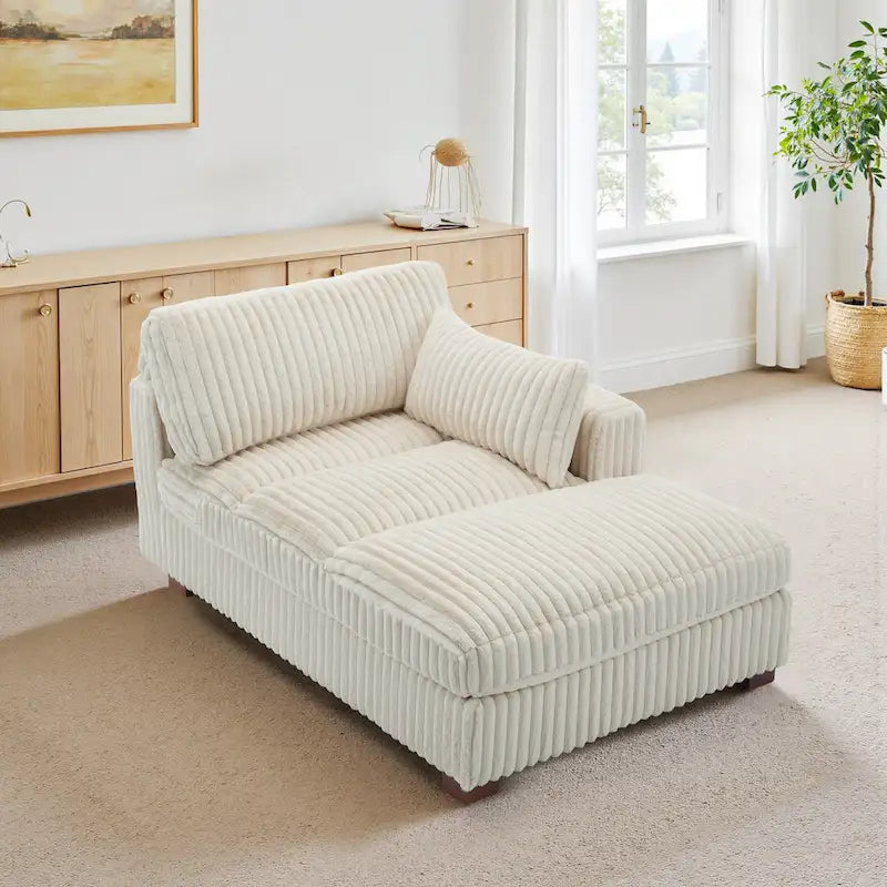 Chaise longue imbottita in peluche