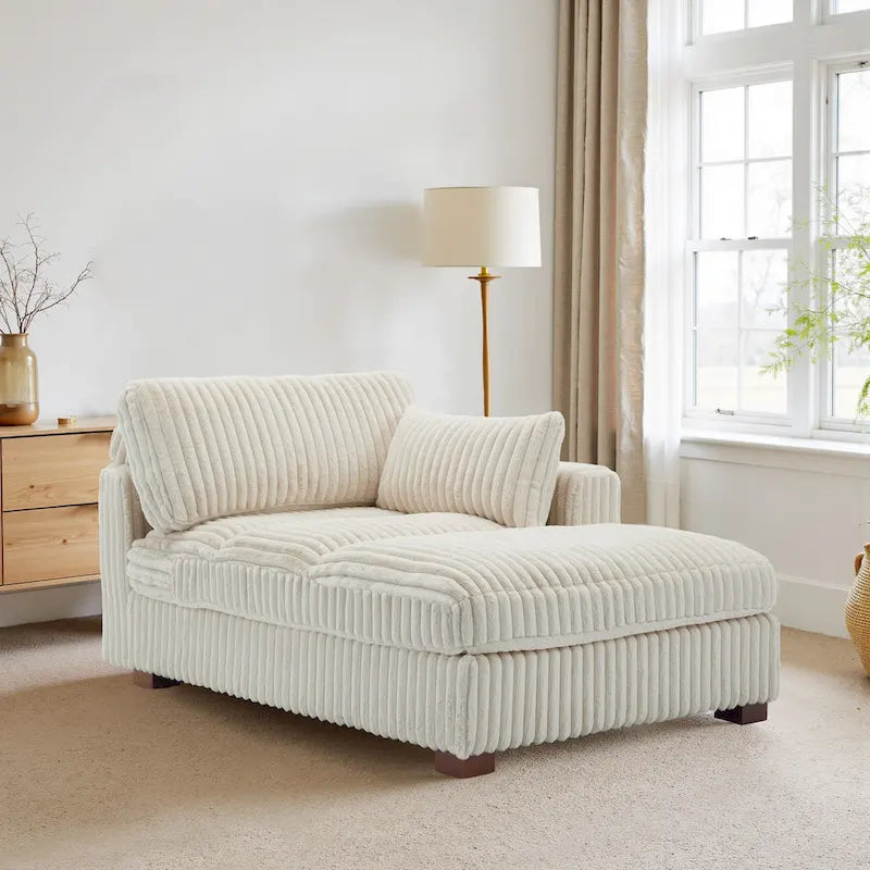 Chaise longue imbottita in peluche