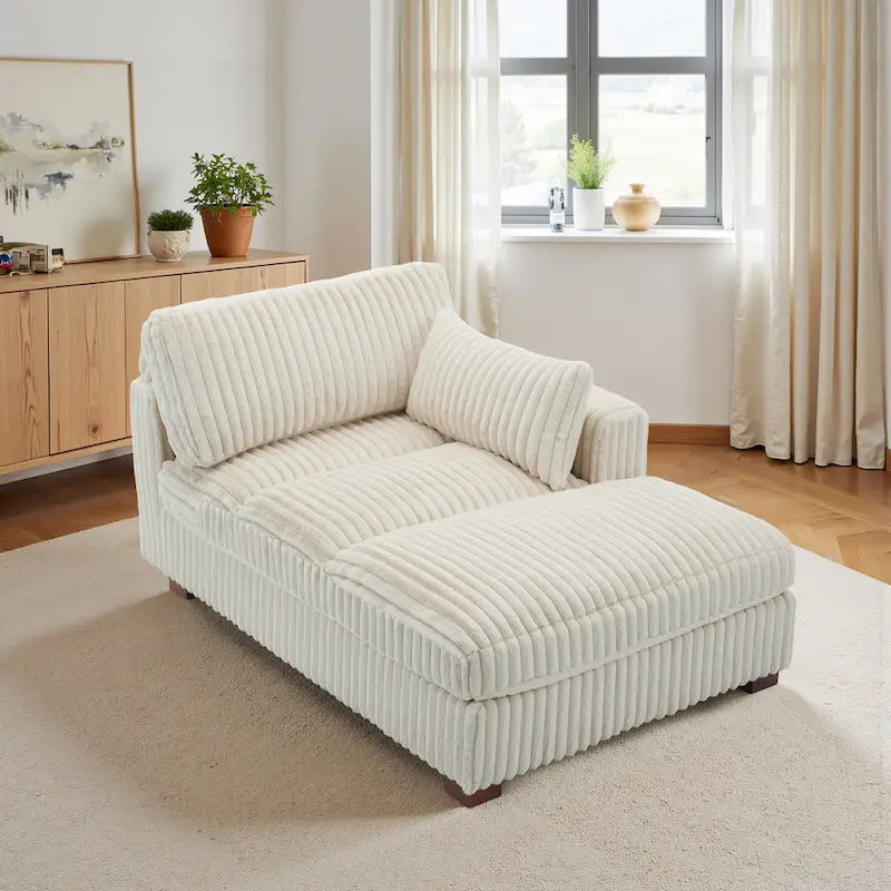 Chaise longue imbottita in peluche