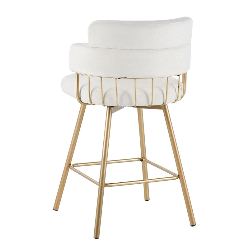 Sgabello da bancone girevole moderno rivestito in velluto con gambe in metallo nero