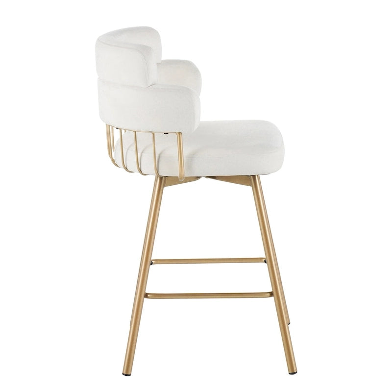 Sgabello da bancone girevole moderno rivestito in velluto con gambe in metallo nero