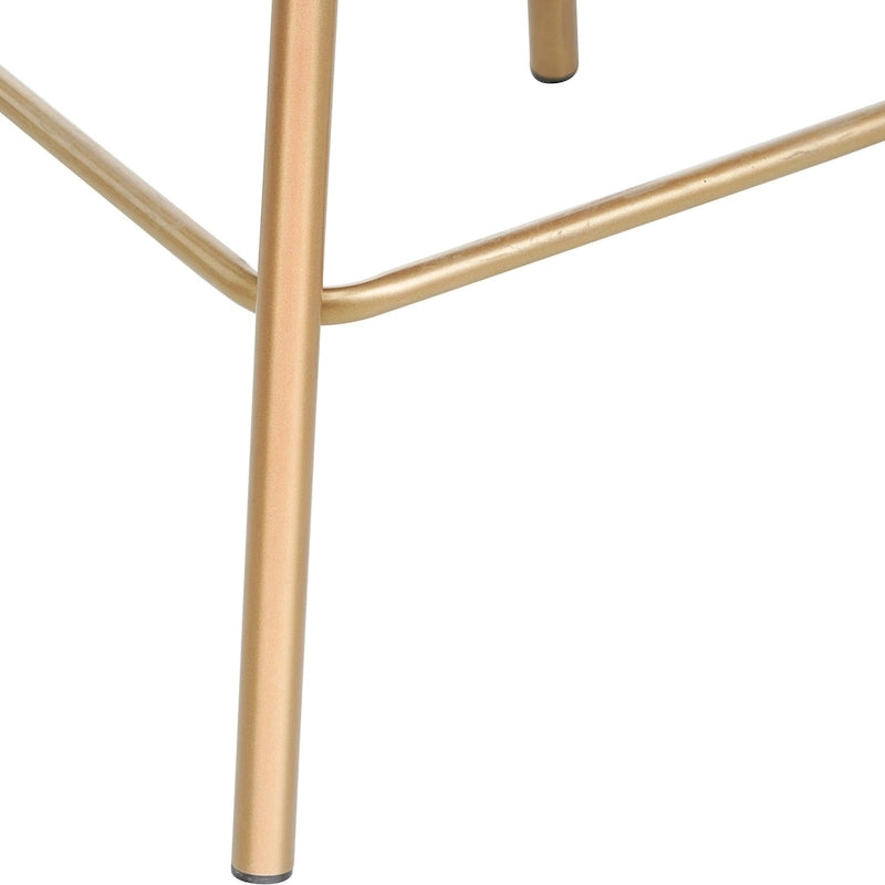 Sgabello da bancone girevole moderno rivestito in velluto con gambe in metallo nero
