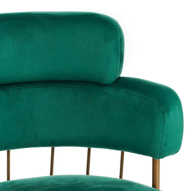 Sgabello da bancone girevole moderno rivestito in velluto con gambe in metallo nero
