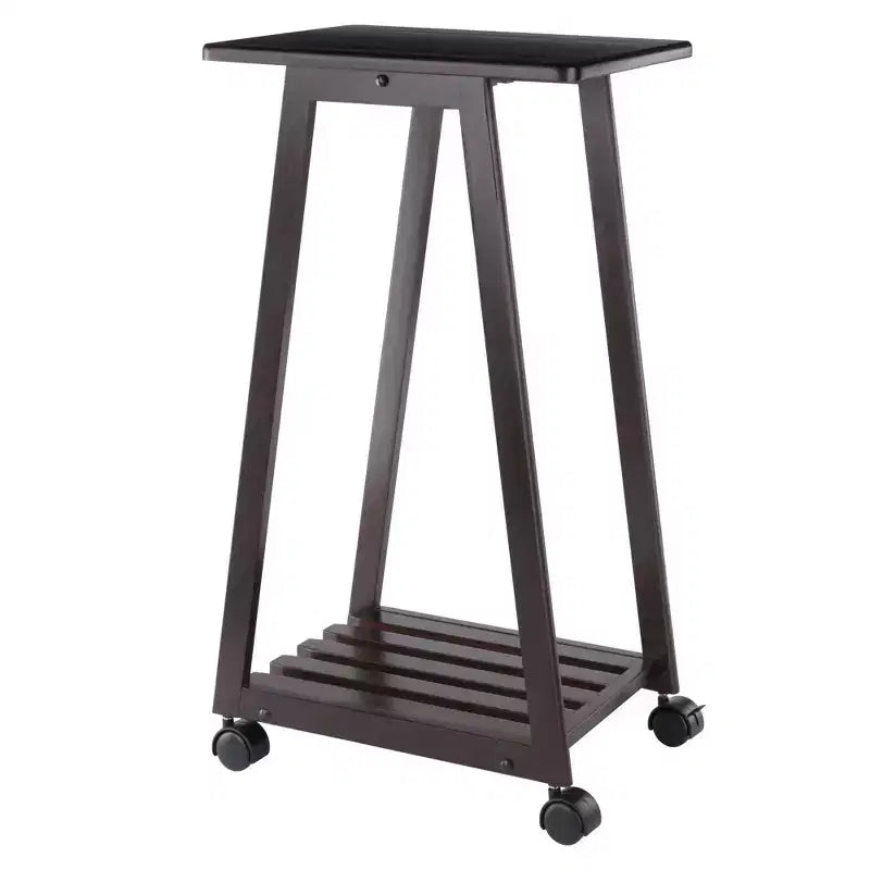Winsome Set Tavolo da Snack Adriel 5 Pezzi, Caffè: Stile Transizionale, Telaio a 4 Gambe, Legno Composito, Include Carrello Portaoggetti