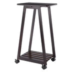 Winsome Set Tavolo da Snack Adriel 5 Pezzi, Caffè: Stile Transizionale, Telaio a 4 Gambe, Legno Composito, Include Carrello Portaoggetti