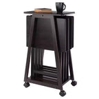 Winsome Set Tavolo da Snack Adriel 5 Pezzi, Caffè: Stile Transizionale, Telaio a 4 Gambe, Legno Composito, Include Carrello Portaoggetti