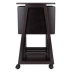 Winsome Set Tavolo da Snack Adriel 5 Pezzi, Caffè: Stile Transizionale, Telaio a 4 Gambe, Legno Composito, Include Carrello Portaoggetti
