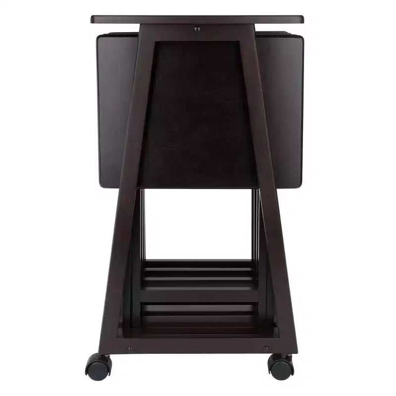 Winsome Set Tavolo da Snack Adriel 5 Pezzi, Caffè: Stile Transizionale, Telaio a 4 Gambe, Legno Composito, Include Carrello Portaoggetti