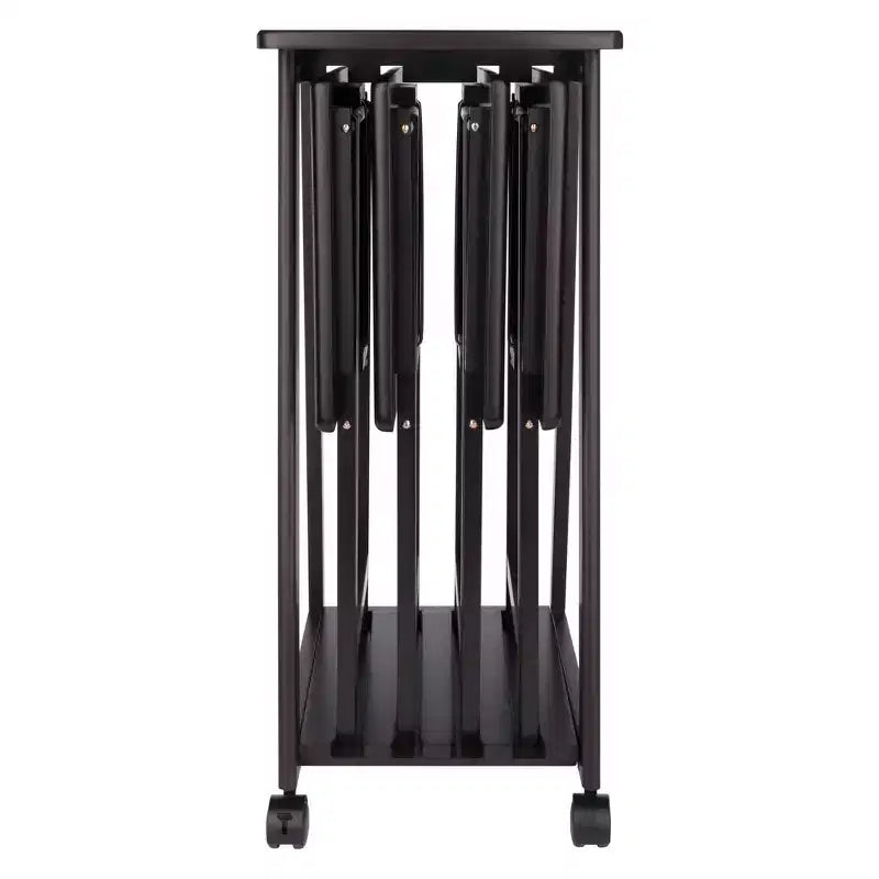 Winsome Set Tavolo da Snack Adriel 5 Pezzi, Caffè: Stile Transizionale, Telaio a 4 Gambe, Legno Composito, Include Carrello Portaoggetti