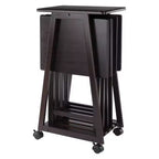 Winsome Set Tavolo da Snack Adriel 5 Pezzi, Caffè: Stile Transizionale, Telaio a 4 Gambe, Legno Composito, Include Carrello Portaoggetti