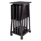 Winsome Set Tavolo da Snack Adriel 5 Pezzi, Caffè: Stile Transizionale, Telaio a 4 Gambe, Legno Composito, Include Carrello Portaoggetti