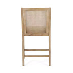 Sgabello da bar imbottito in legno e canna Christopher Knight Home Cataldo, 65 cm, altezza bancone, beige/naturale