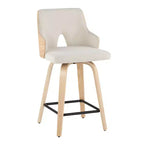 Set di 2 sgabelli da bar Stella altezza bancone: Girevoli, schienale alto, imbottiti - LumiSource