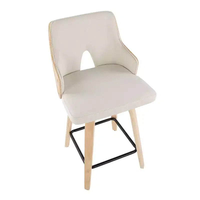 Set di 2 sgabelli da bar Stella altezza bancone: Girevoli, schienale alto, imbottiti - LumiSource
