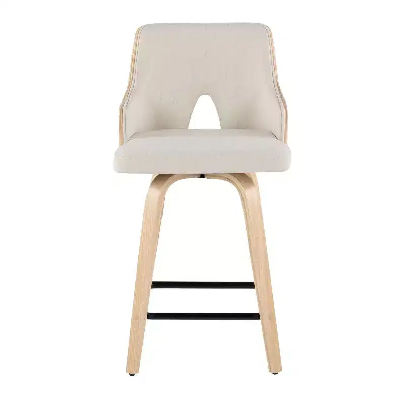 Set di 2 sgabelli da bar Stella altezza bancone: Girevoli, schienale alto, imbottiti - LumiSource