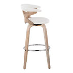LumiSource Set di 2 Sgabelli da Bar Gardenia Bianco/Crema: Sedie da Bar Girevoli Contemporanee con Schienale, Stile Rustico
