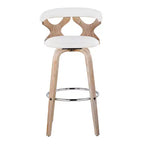 LumiSource Set di 2 Sgabelli da Bar Gardenia Bianco/Crema: Sedie da Bar Girevoli Contemporanee con Schienale, Stile Rustico