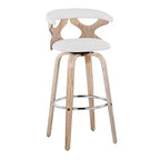 LumiSource Set di 2 Sgabelli da Bar Gardenia Bianco/Crema: Sedie da Bar Girevoli Contemporanee con Schienale, Stile Rustico