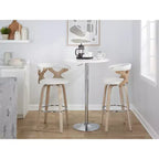 LumiSource Set di 2 Sgabelli da Bar Gardenia Bianco/Crema: Sedie da Bar Girevoli Contemporanee con Schienale, Stile Rustico