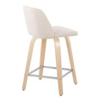 Set di 2 sgabelli da bancone Toriano Natural/Cream/Chrome - LumiSource: Stile scandinavo, Girevole, Imbottito