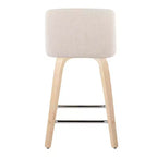 Set di 2 sgabelli da bancone Toriano Natural/Cream/Chrome - LumiSource: Stile scandinavo, Girevole, Imbottito