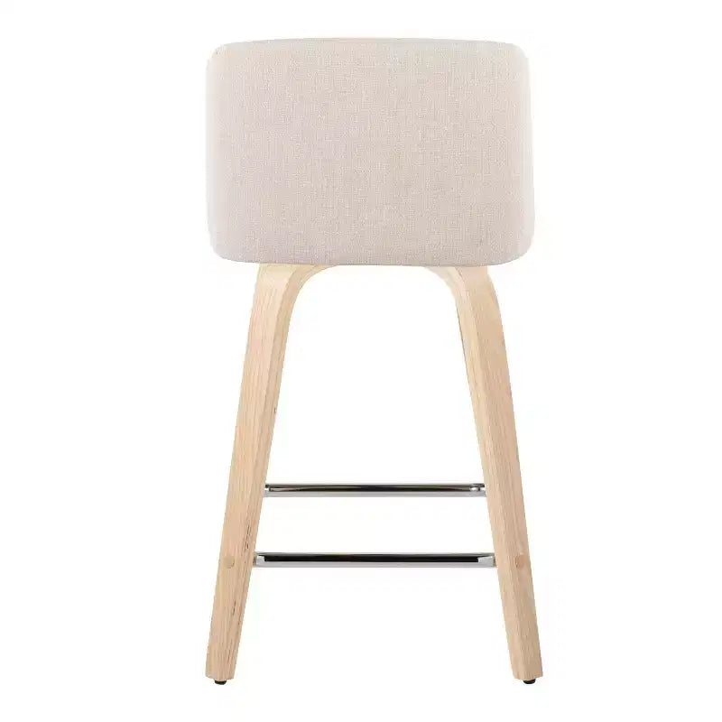 Set di 2 sgabelli da bancone Toriano Natural/Cream/Chrome - LumiSource: Stile scandinavo, Girevole, Imbottito