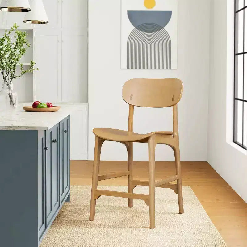 Sgabello da bar Boraam Solvang in legno, altezza da bancone, colore naturale