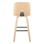 LumiSource Set di 2 Sgabelli da Bar Stella Legno Naturale/Grigio Chiaro/Nero:: Mid-Century Modern, Girevoli, Poggiapiedi, Struttura in Legno