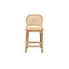Sgabello da bar Baxton Studio Adrena in rattan, altezza bancone, marrone naturale : Altezza fissa, nessun montaggio, pulire a chiazze