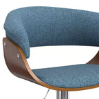 Sgabello da bar girevole regolabile Caylor Denim Blue - WyndenHall: Mid-Century Modern, schienale imbottito, gambe in acciaio