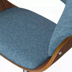 Sgabello da bar girevole regolabile Caylor Denim Blue - WyndenHall: Mid-Century Modern, schienale imbottito, gambe in acciaio