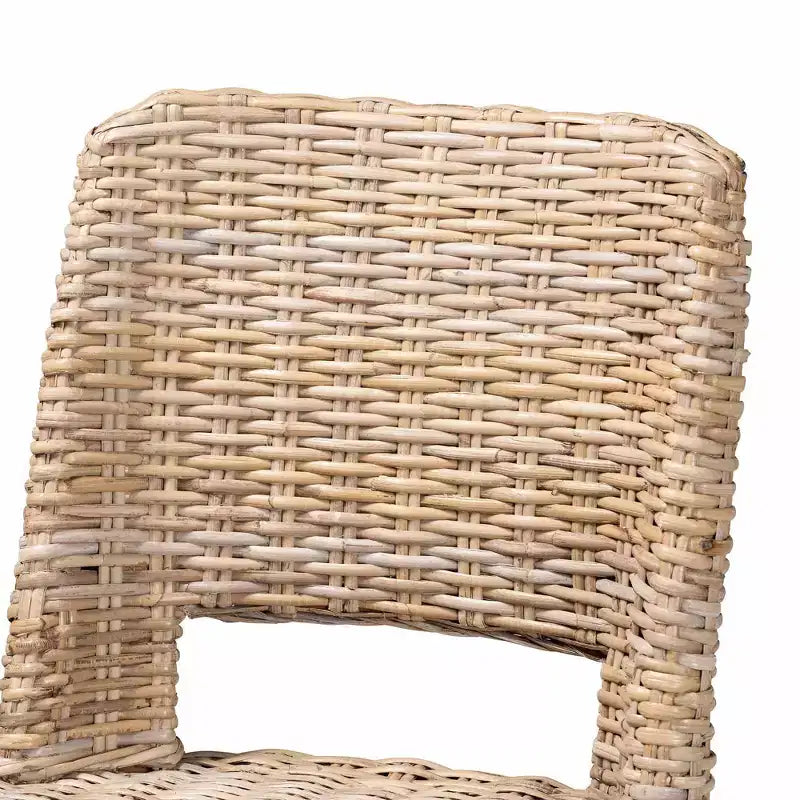 Sgabello da Bar Magy in Rattan e Mogano Bali & Pari, Grigio Kubu/Tortora Rustico